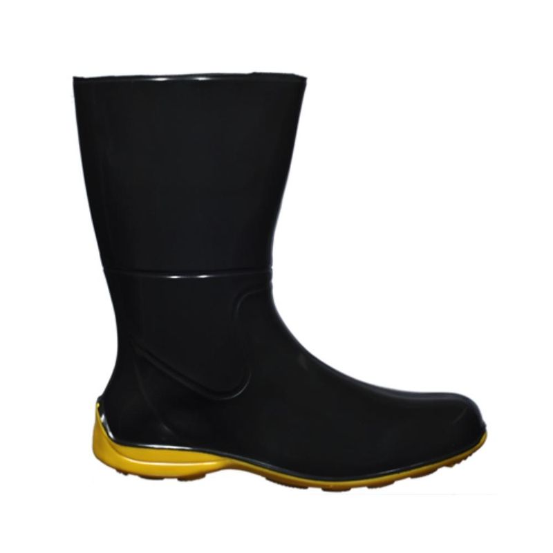 Bota preta hot sale solado amarelo